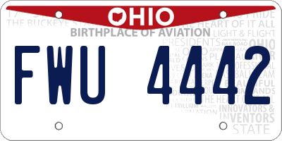 OH license plate FWU4442
