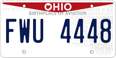 OH license plate FWU4448