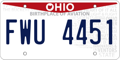 OH license plate FWU4451
