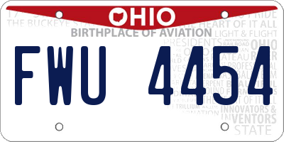 OH license plate FWU4454