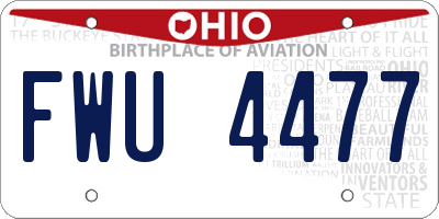 OH license plate FWU4477