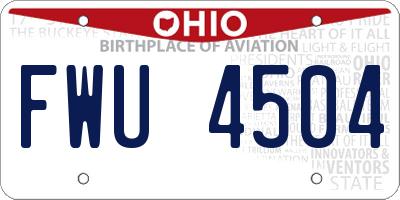 OH license plate FWU4504