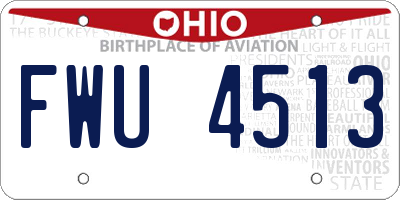 OH license plate FWU4513