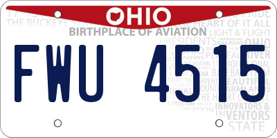 OH license plate FWU4515