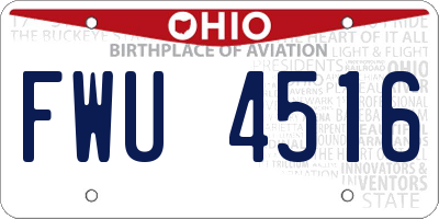 OH license plate FWU4516