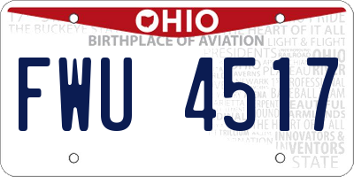 OH license plate FWU4517