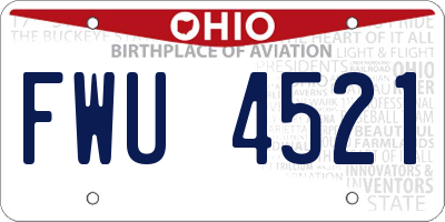 OH license plate FWU4521