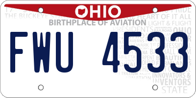 OH license plate FWU4533