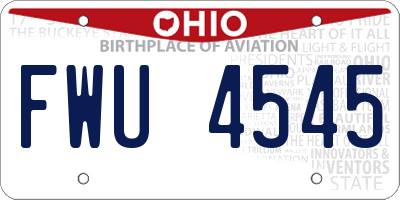 OH license plate FWU4545