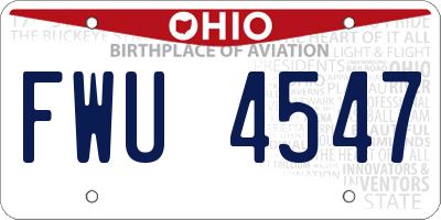 OH license plate FWU4547