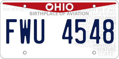 OH license plate FWU4548