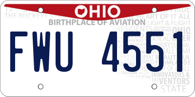 OH license plate FWU4551