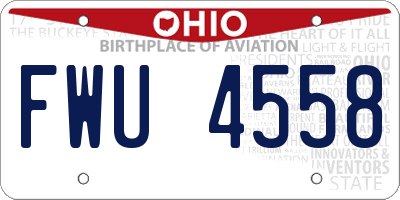 OH license plate FWU4558
