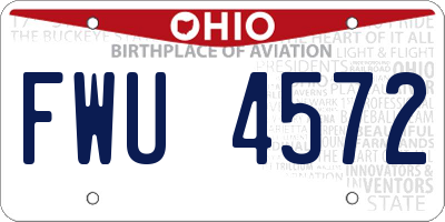 OH license plate FWU4572