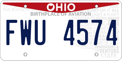 OH license plate FWU4574