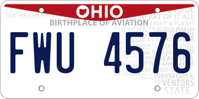 OH license plate FWU4576