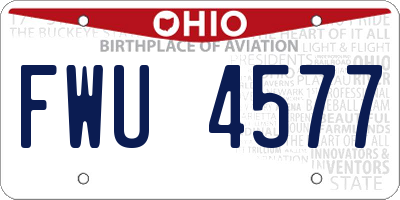 OH license plate FWU4577