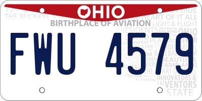 OH license plate FWU4579
