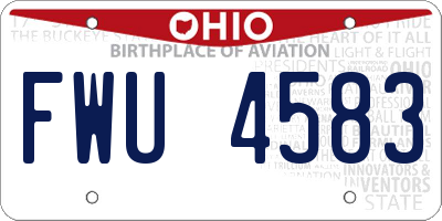 OH license plate FWU4583