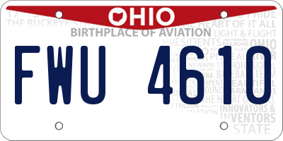 OH license plate FWU4610