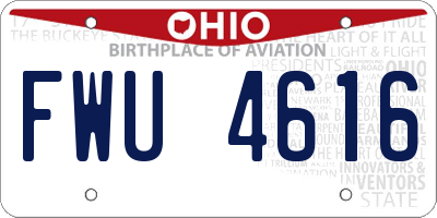 OH license plate FWU4616