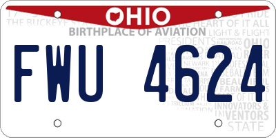 OH license plate FWU4624