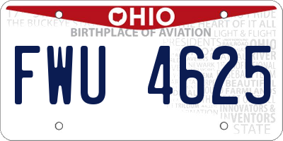 OH license plate FWU4625