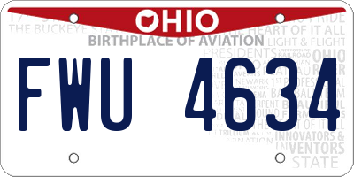 OH license plate FWU4634