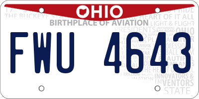 OH license plate FWU4643