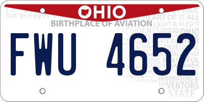 OH license plate FWU4652