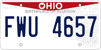 OH license plate FWU4657