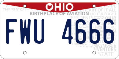 OH license plate FWU4666