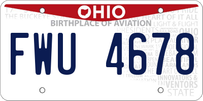 OH license plate FWU4678