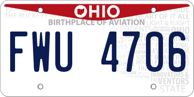 OH license plate FWU4706