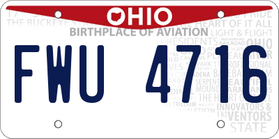 OH license plate FWU4716