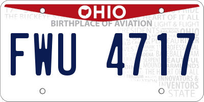 OH license plate FWU4717
