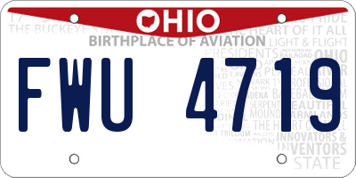 OH license plate FWU4719