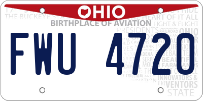 OH license plate FWU4720
