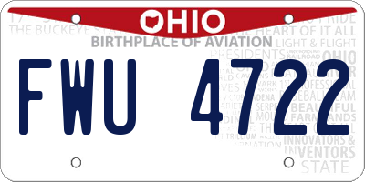 OH license plate FWU4722