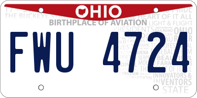 OH license plate FWU4724