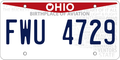 OH license plate FWU4729