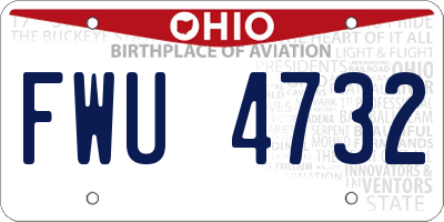 OH license plate FWU4732