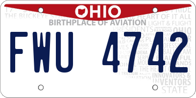 OH license plate FWU4742