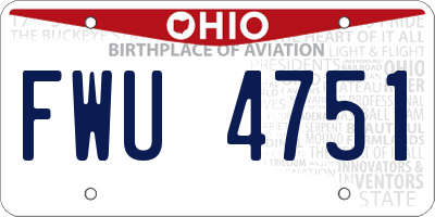 OH license plate FWU4751