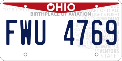 OH license plate FWU4769