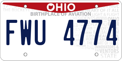 OH license plate FWU4774