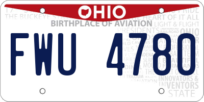 OH license plate FWU4780
