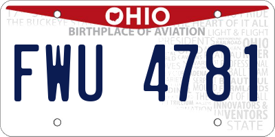 OH license plate FWU4781