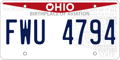 OH license plate FWU4794
