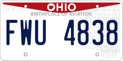 OH license plate FWU4838